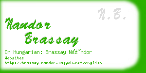 nandor brassay business card